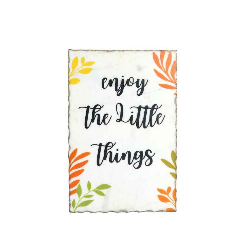 Earthy Enjoy The Little Things Marble Wall Art | 8 x 12 inches