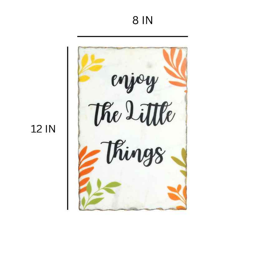 Earthy Enjoy The Little Things Marble Wall Art | 8 x 12 inches