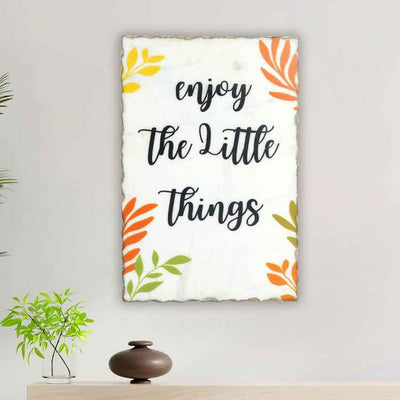 Earthy Enjoy The Little Things Marble Wall Art | 8 x 12 inches