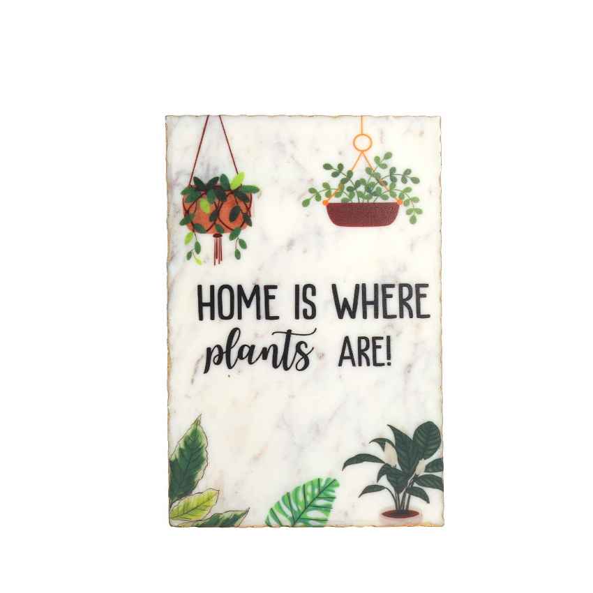 Matte Home Is Where Plants Marble Wall Art | 8 x 12 inches