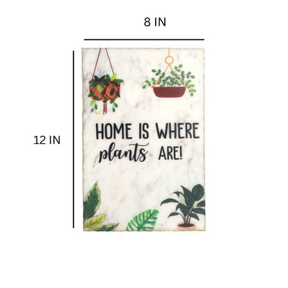 Matte Home Is Where Plants Marble Wall Art | 8 x 12 inches