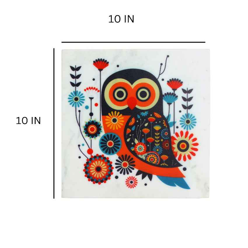 Exclusive Owlsome Marble Wall Art | 10 x 10 inches