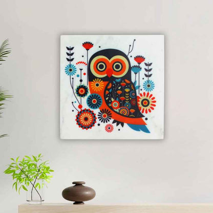 Exclusive Owlsome Marble Wall Art | 10 x 10 inches