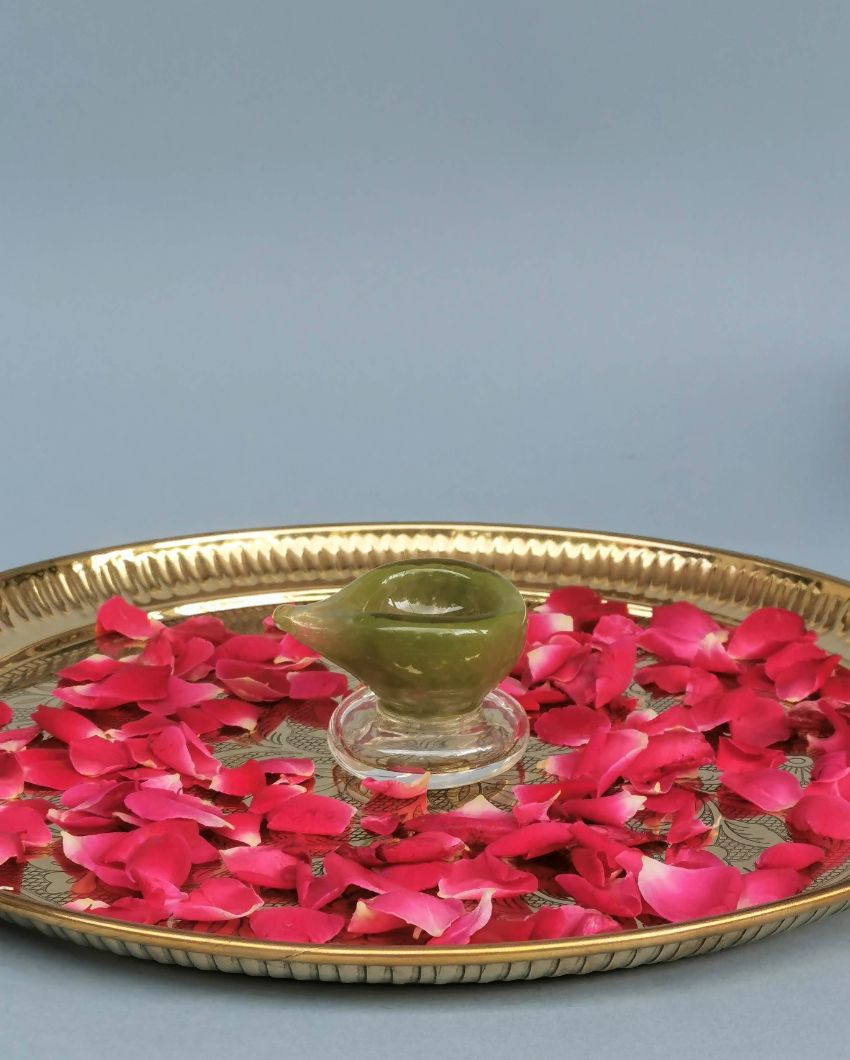 Mehndi Ki Mehak Art Glass Puja Diya