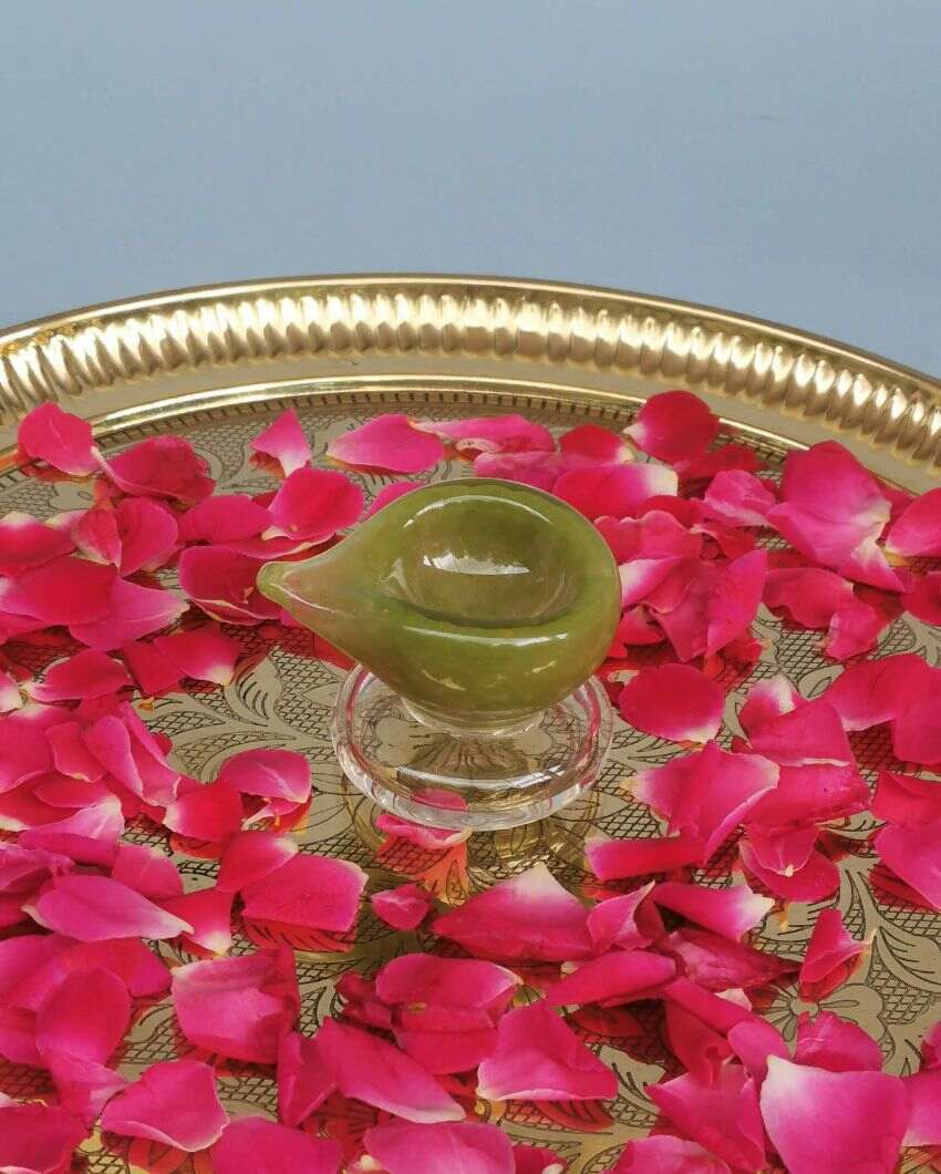 Mehndi Ki Mehak Art Glass Puja Diya