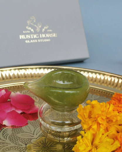 Mehndi Ki Mehak Art Glass Puja Diya