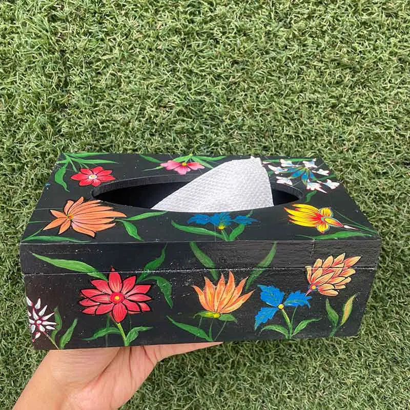 Multi Flora Black Tissue Box Default Title