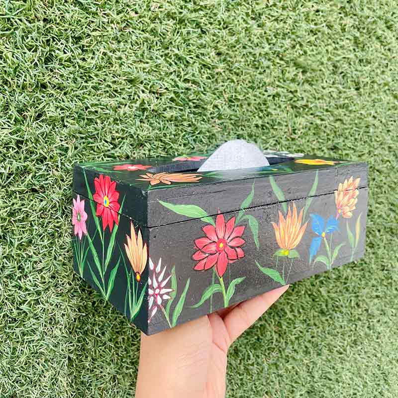 Multi Flora Black Tissue Box Default Title