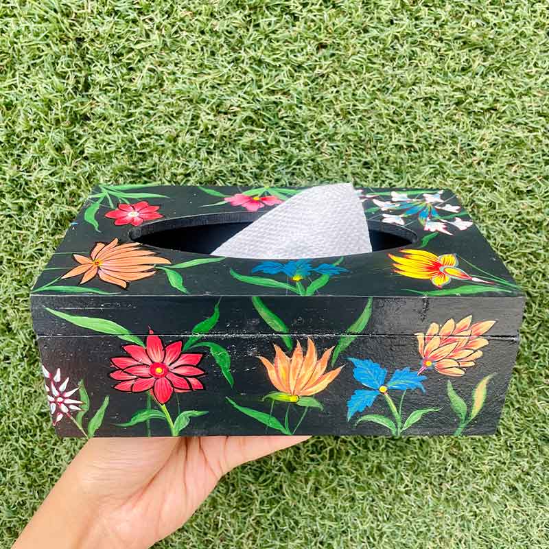 Multi Flora Black Tissue Box Default Title