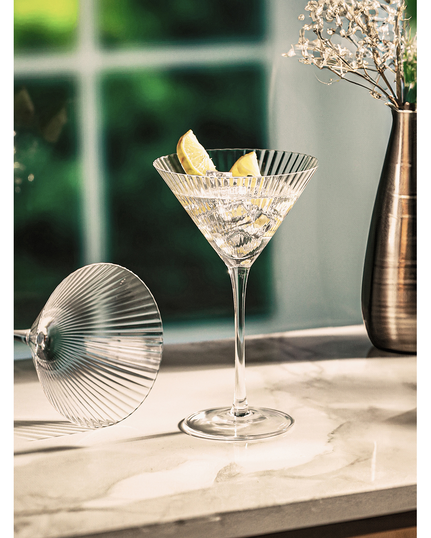 Elegant Martini GlassGerman Crystal with Gift Box | Set Of 4 – Dusaan