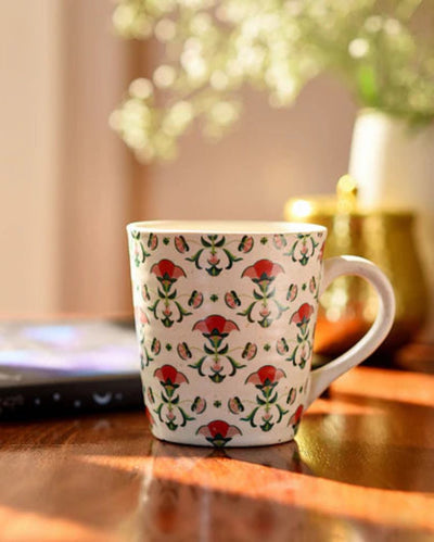 Floral Printed Ceramic Mug |12 x 7 x 10 cm/ 5 x 3 x 4 inches