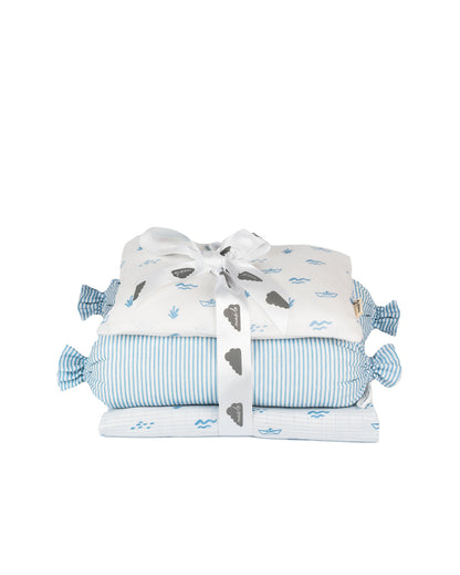 Cute Boat Mini Crib Cot Set | Pack of 4 | 27 x 27 inches