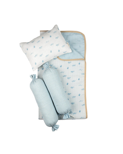 Cute Boat Mini Crib Cot Set | Pack of 4 | 27 x 27 inches