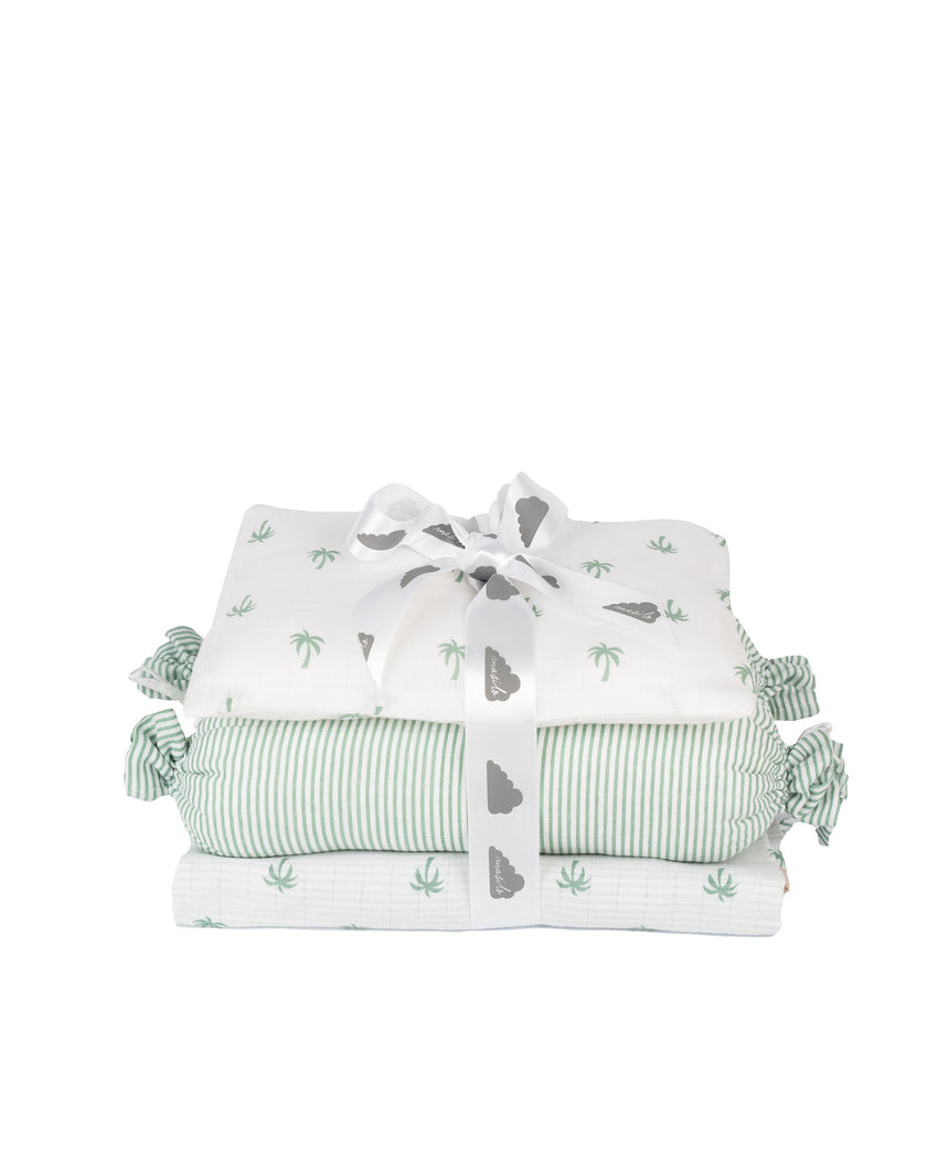 Lush Palm Mini Crib Cot Set | Pack of 4 | 27 x 27 inches