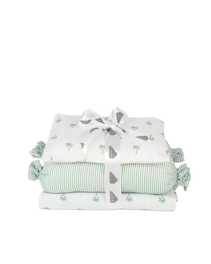 Lush Palm Mini Crib Cot Set | Pack of 4 | 27 x 27 inches