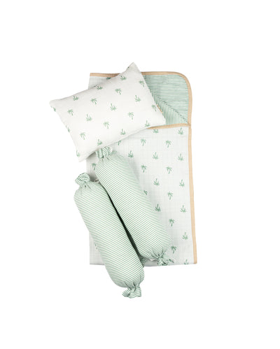 Lush Palm Mini Crib Cot Set | Pack of 4 | 27 x 27 inches