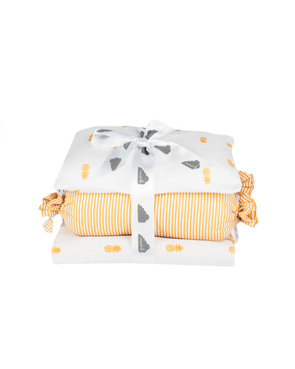 Adorable Pineapple Mini Crib Cot Set | Pack of 4 | 27 x 27 inches