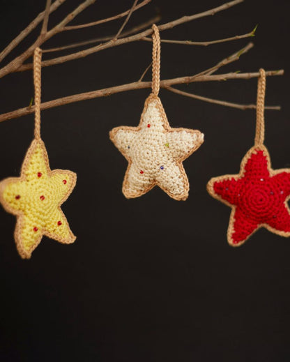 Star Cookie Christmas Theme Ornament | Set of 6 | 3 x 3 x 2 inches