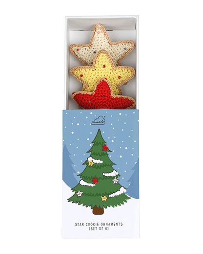 Star Cookie Christmas Theme Ornament | Set of 6 | 3 x 3 x 2 inches