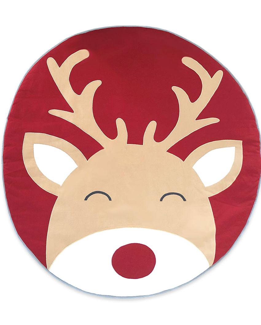 Christmas Reindeer Design Quilted Playmat | 42 x 2 inches