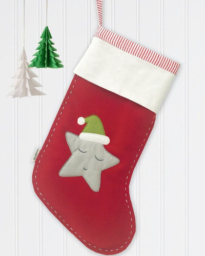 Santa's Little Star Woolen Red Christmas Stocking | 17 x 10 inches