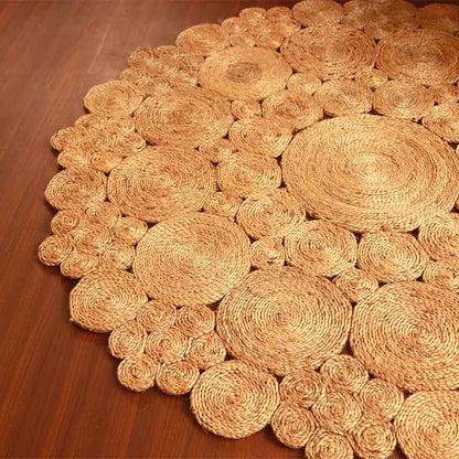 Large Circular Bohemian Jute Rug