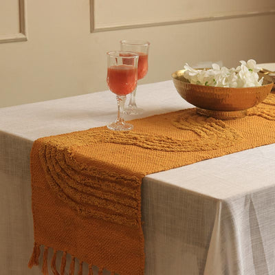 Wavy Yellow Patterned Table Runner | 12 x 72 inches