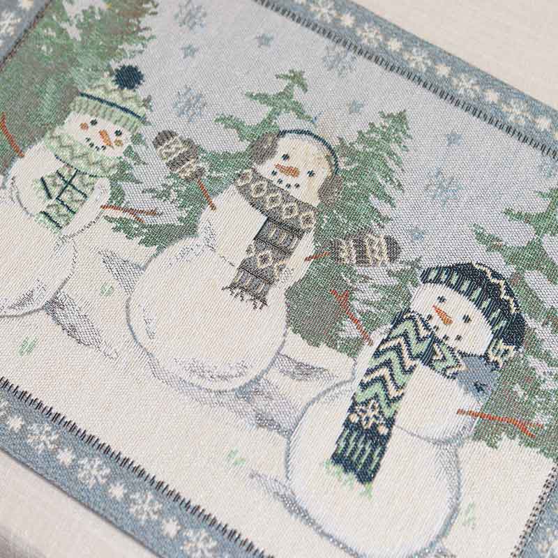 Snowman Design Cotton Tufted Placemats Set of 4
