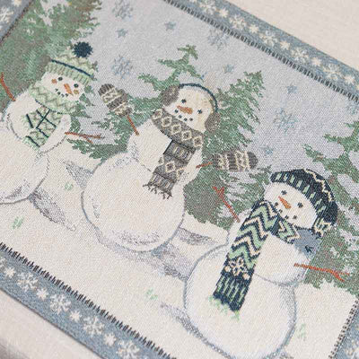 Snowman Design Cotton Tufted Placemats Set of 4