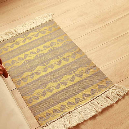 Yellow Grey Accent Floor Mat | 34 x 21 inches