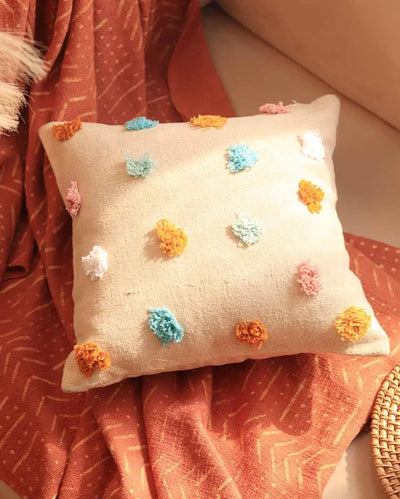 Polka Tufted Cushion Cover | 16 x 16 inches