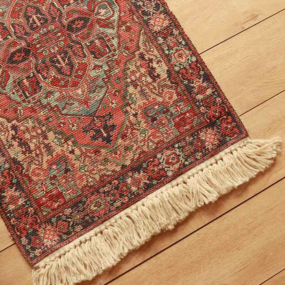 Multicolor Sofa Rug with Fringes