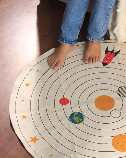 Printed Cotton Round Kid's Mat | 38 inches