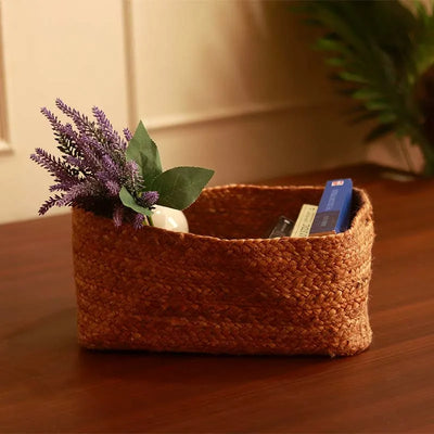 Magazine Jute Basket In Natural Color