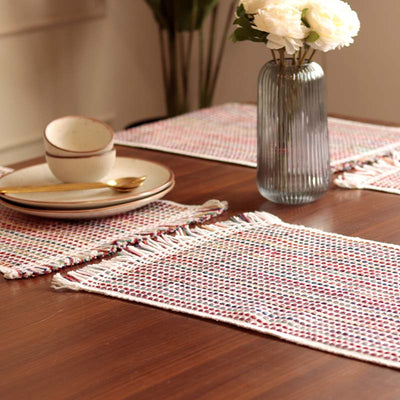 Multicolor Table Cotton Tufted Placemats Set of 4