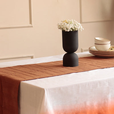 Rust Cotton Textured Table Runner | 72 x 12 inches