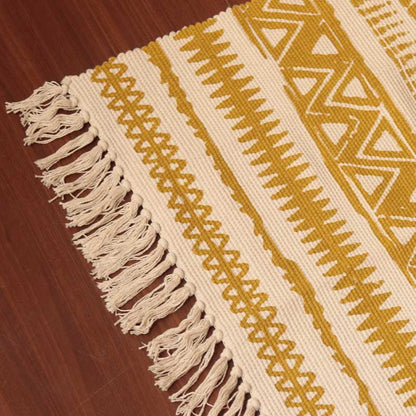 Lime Green Ethnic Accent Floor Mat | 34 x 21 inches