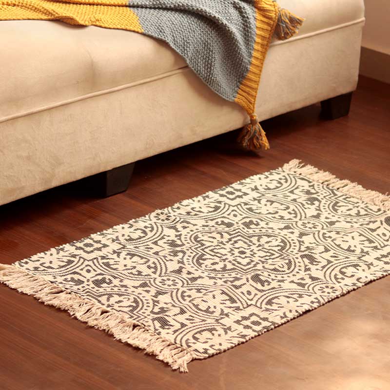 Black & White Accent Floor Mat | 34 x 21 inches