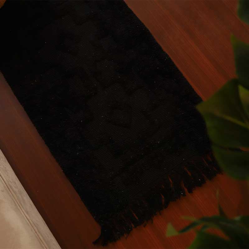 Black Solid Tufted Floor Mat | 34 x 21 inches