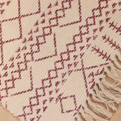 Coral & White Accent Floor Mat | 34 x 21 inches