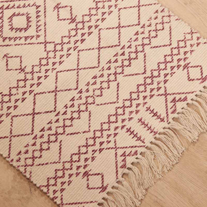 Coral & White Accent Floor Mat | 34 x 21 inches
