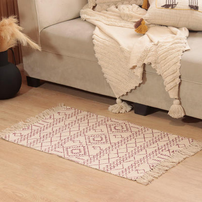 Coral & White Accent Floor Mat | 34 x 21 inches