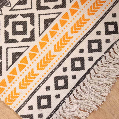 Yellow & Black Pattern Accent Floor Mat | 34 x 21 inches