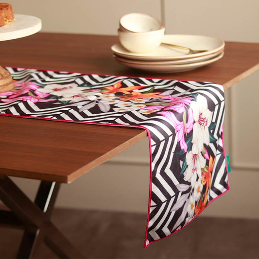 Chevron Flowers Table Runner | 58x13 Inches, 72x13 Inches