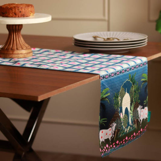 Pitchwai Lotus Table Runner | 58 x 13 Inches, 72x13 Inches