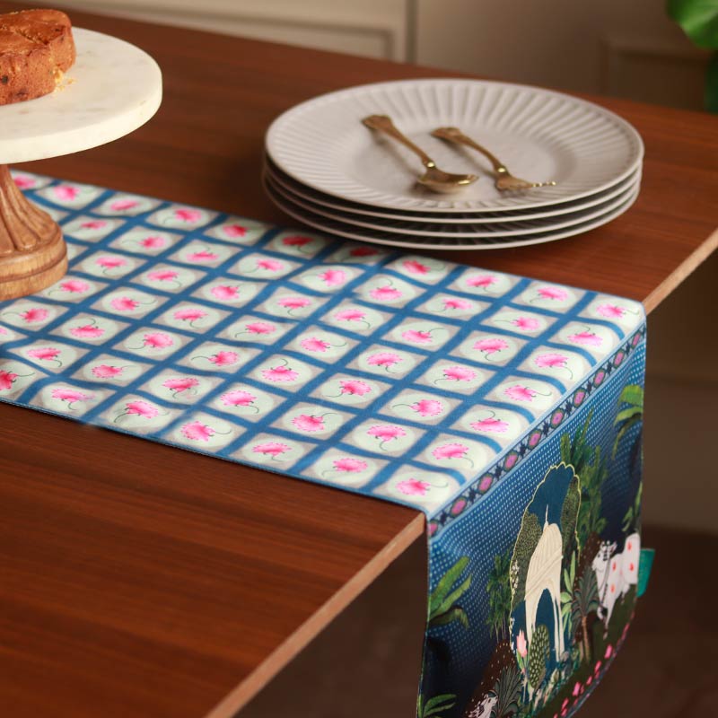 Pitchwai Lotus Table Runner | 58 x 13 Inches, 72x13 Inches
