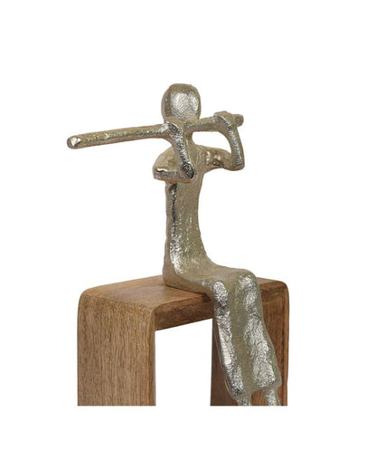 Musician Playing Flute Sculpture | 8.5 Inches