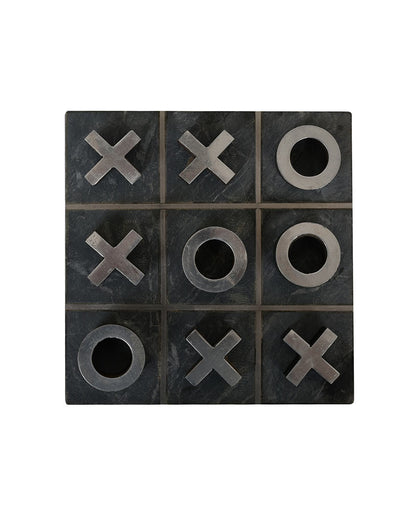 Tic Tac Toe Marble & Metal Knots & Crosses | 6 Inches