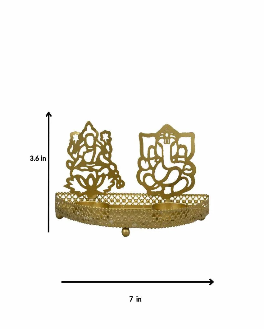 Lakshmi Ganesh Iron Tealight Candle Holder