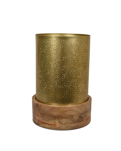 Roshni Jaali Candle Holder with Wooden Base | 12 Inches